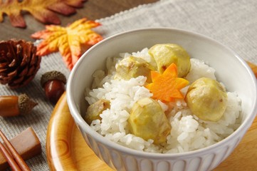 栗ご飯　家庭料理