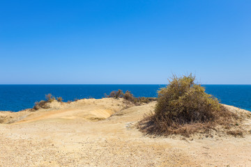 Coast with blue sea and sky