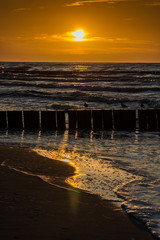 Ustronie Morskie,zachód słońca. Bałtyk