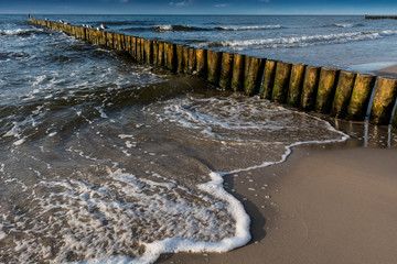 Ustronie Morskie,Morze Bałtyckie. Plaża - obrazy, fototapety, plakaty