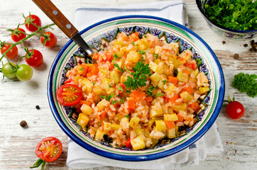 Rice pilaf with vegetables
