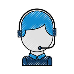 Obraz premium call center operator with phone headset
