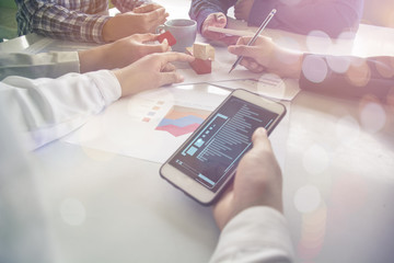 Business people meeting to discuss the situation on the market