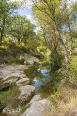 A french river at the of the summer