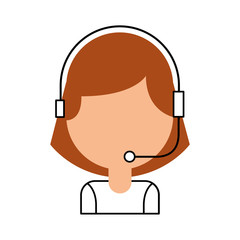 portrait of customer support operator call center worker with headset