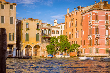 Panoramic view of famous Grand Canal in Venice, Italy