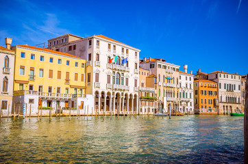 Panoramic view of famous Grand Canal in Venice, Italy
