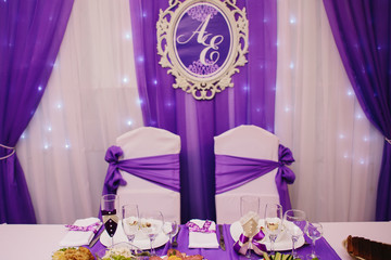 banquet hall or other function facility set for fine dining