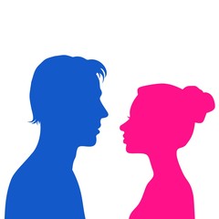Man and woman. Vector silhouettes