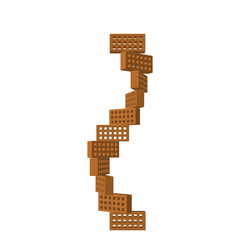 Fototapeta premium Tower of bricks. Isolated on white background. 3D Vector illustration.