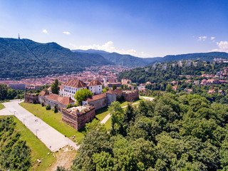 Fototapeta premium Brasov Transylvania Romania aerial view