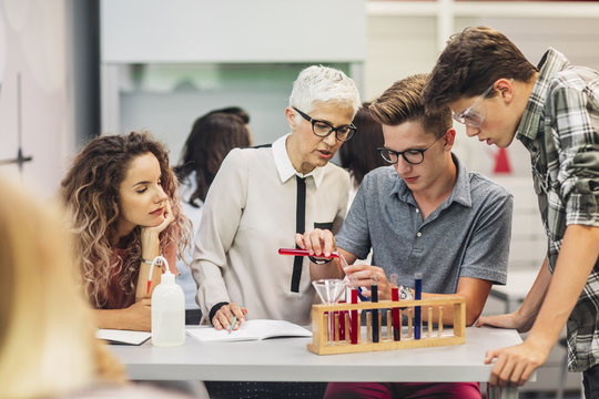 Students On Chemistry Class