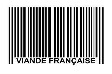 Code barres viande française  - obrazy, fototapety, plakaty