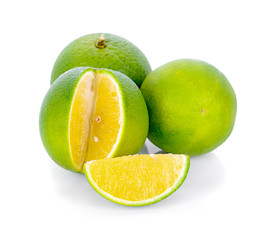 Orange fruit. Orang slice isolate on white