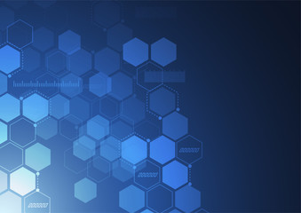 Vector Abstract background hexagons design. science futuristic energy technology. Hi-tech digital concept
