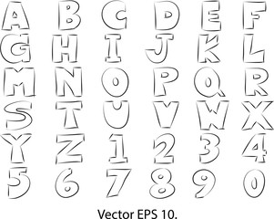 Doodle Alphabet Vector Sketched, EPS 10.