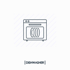 Dishwasher outline icon isolated