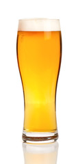 glass of beer isolated on white background