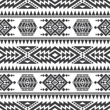 American aztec vector seamless texture. Native tribal indian repetitive pattern
