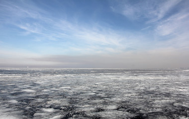  Frozen landscape of the winter sea