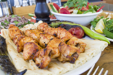 Chicken shish kebab menu