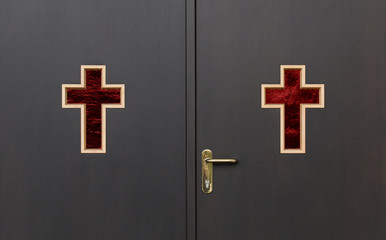 Türe einer Leichenhalle - Aufbahrungshalle