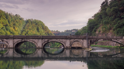 Fototapeta na wymiar Start of the Canal, Naviglio Martesana, engineered by Leonardo da Vinci. River Adda, northern Italy