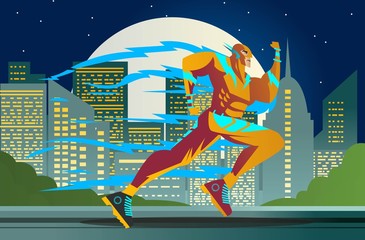 fast runner superhero © matiasdelcarmine