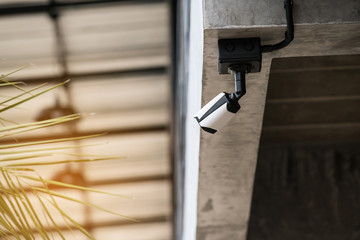 CCTV cameras on the roof of house