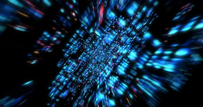 3D Futuristic abstract background. Motion graphic for abstract data center, server, internet, speed. Loop at 4K resolution.