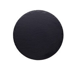 Fototapeta na wymiar Empty rustic black slate stone plate isolated on white background