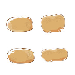 vector funny cartoon cute brown potatoes set isolated on white background.