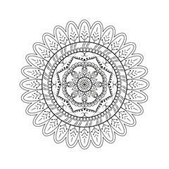 Flower Mandala. Vintage decorative elements. Oriental pattern, vector illustration. Islam, Arabic, Indian, moroccan,spain, turkish, pakistan, chinese, mystic, ottoman motifs. Coloring book page