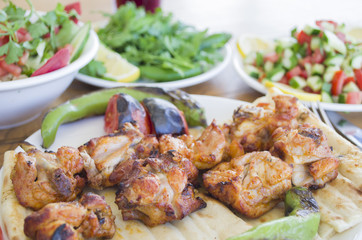 Chicken shish kebab menu, chicken leg