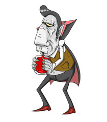 Dracula vector and illustration. monster in Halloween night