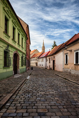Fototapeta na wymiar Street and Houses in Bratislava Old Town in Slovakia