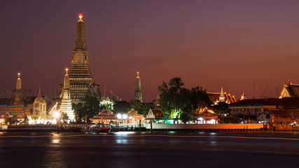 Wat Arun Temple at dusk, Bangkok