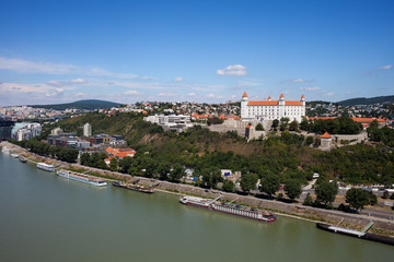 Fototapeta na wymiar Bratislava City at Danube River in Slovakia
