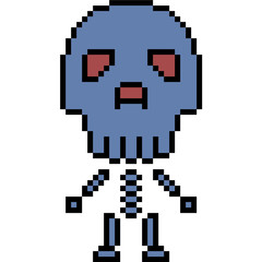 vector pixel art halloween skeleton