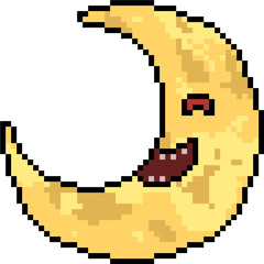 Obraz premium vector pixel art halloween moon