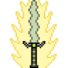 vector pixel art sword fantasy