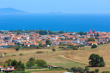 Beautiful summer sea coast (Halkidiki, Greece).