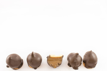 Whole cones in half.