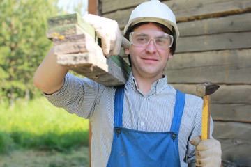 a man in the form of a builder
