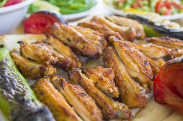 chicken wing shish kebab menu