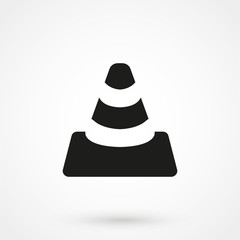 The traffic cone icon. Safety and attention, danger, warning symbol. Flat Vector illustration