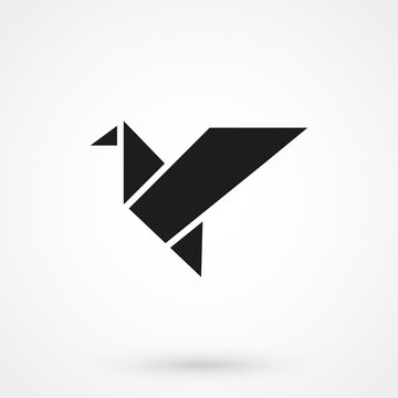 Bird origami icon