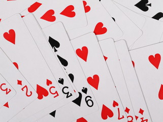 Playing cards background and texture