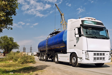 truck with a tank for transportation of petroleum products