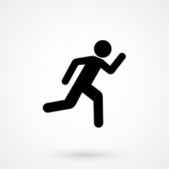 Fototapeta na wymiar Running Man icon. Vector style is flat iconic symbol with rounded angles, gray color, white background.